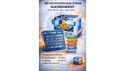 3D nyomtatási beállítások slicerenként –PLA, PETG, ABS, ASA anyaghoz