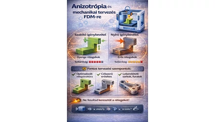 Anizotrópia és mechanikai tervezés FDM-re - rétegrend, infil, hőparaméter, terhelési irány